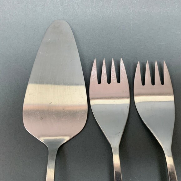 Pie Server Forks Flatware Stainless Steel Rose Lot of 3 - Picture 3 of 7